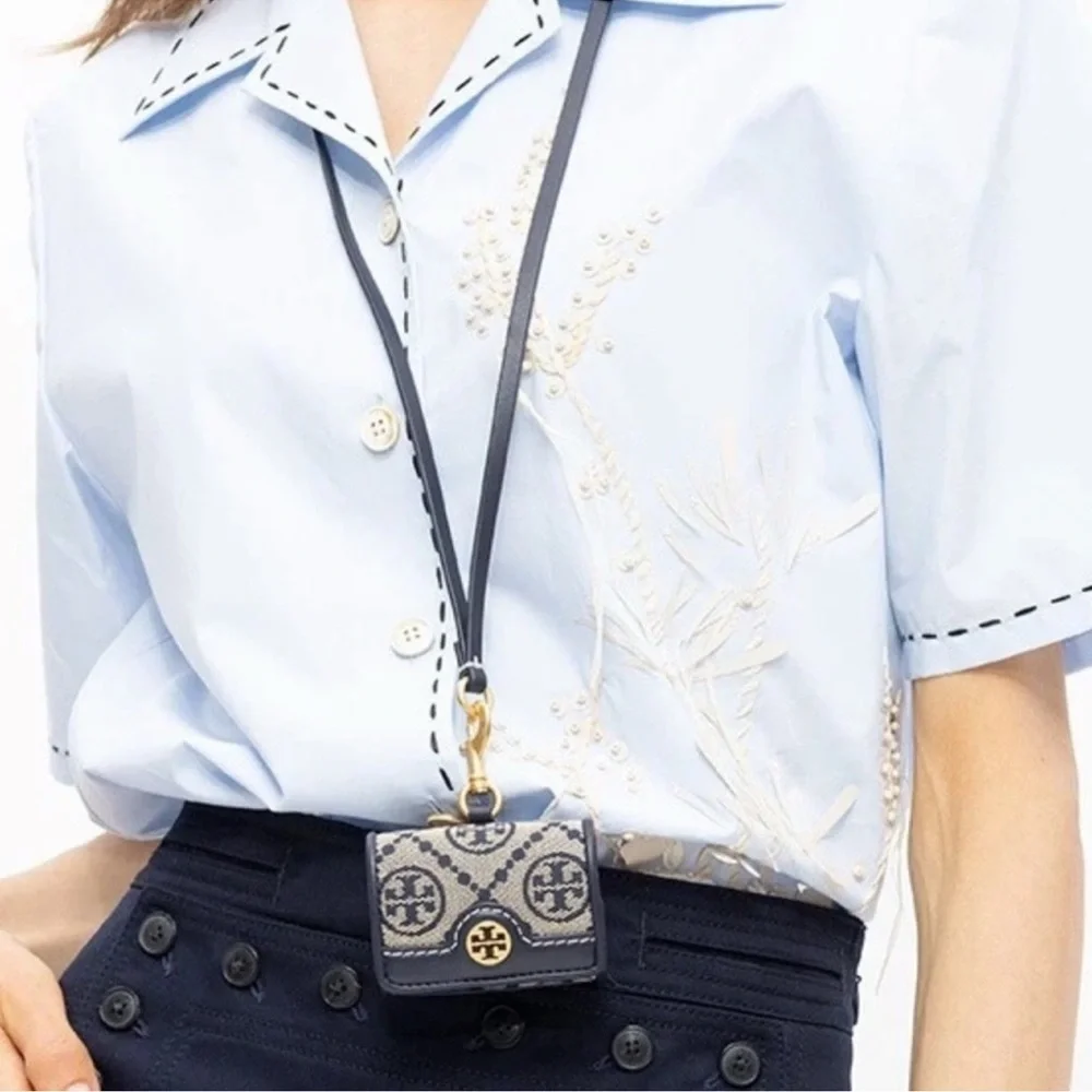Tory Burch T Monogram Jacquard Airpods Case